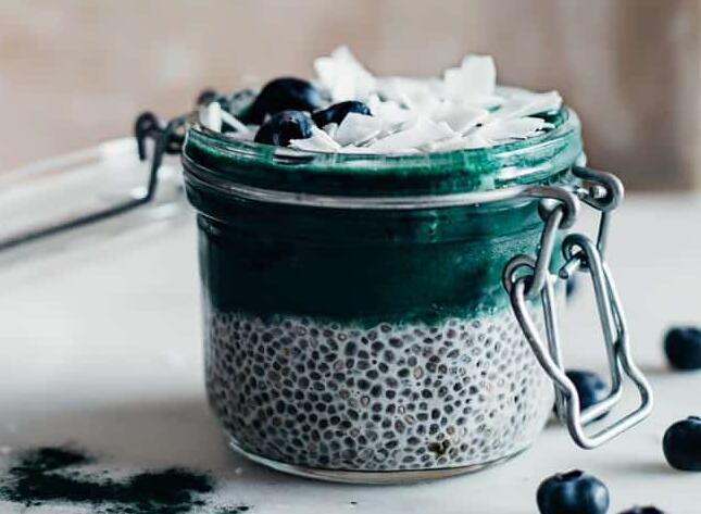 Coconut Spirulina Chia Pudding